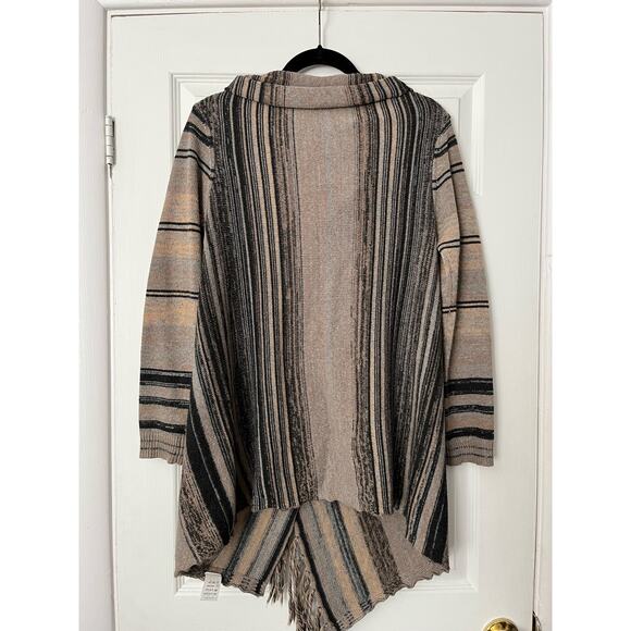 Striped Poncho Open-Front Cardigan - Size S - Picture 6 of 6